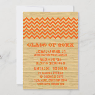 Orange Rustic Chevron Invitation
