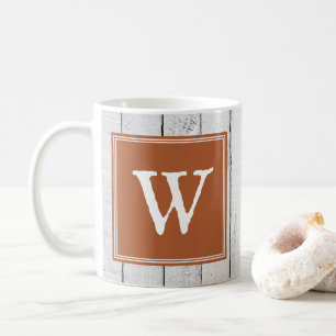 Orange Rustic Monogram Tasse