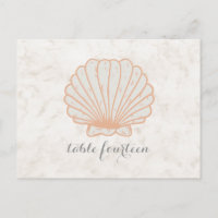 Orange Rustic Seashell Tischnummer Postcard