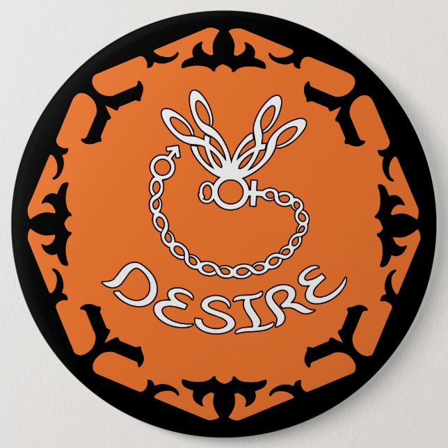 Orange Sacral Chakra "Desire" Dragonfly Button (Vorderseite)