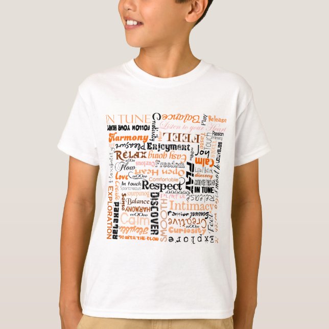 Orange Sacral Chakra positive Bejahungen T-Shirt (Vorderseite)