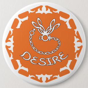 Orange Sakral-Chakra "Verlangen" Libelle weißer Hi Button