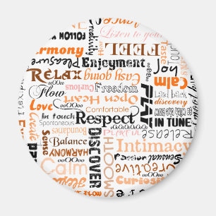 Orange sakrale Chakra Positiv-Bestätigungen Magnet