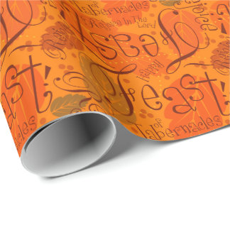 Orange Scatterletter Fest-Papier Geschenkpapier