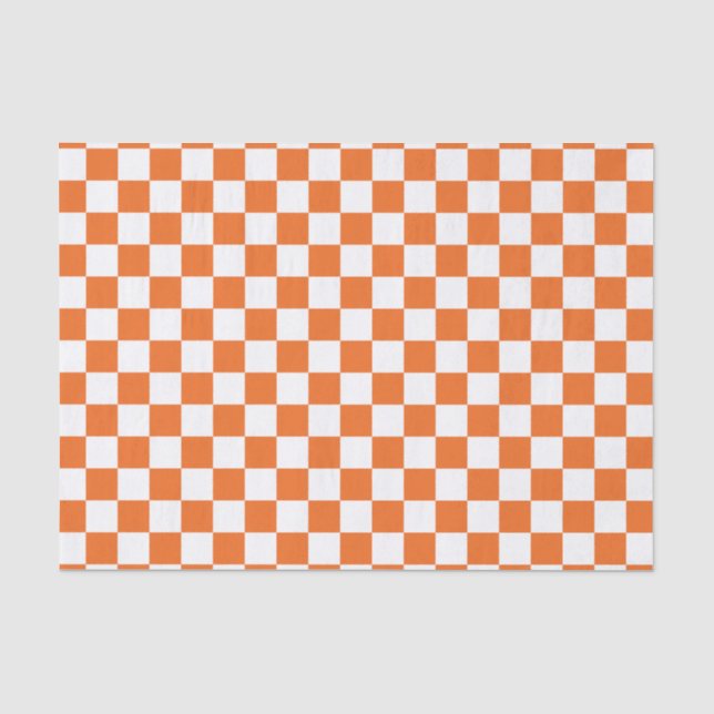 Orange Schachbrett Seidenpapier (Vorderseite)