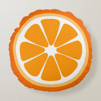 Orange Scheibe-Nahrungsmittelkissen Rundes Kissen