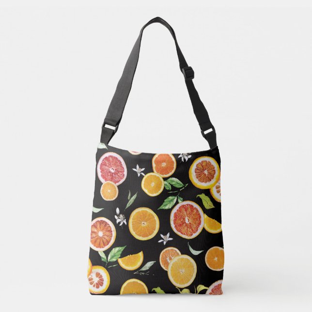 Orange-Scheiben #pattern #trendy #style Tragetaschen Mit Langen Trägern (Vorderseite)
