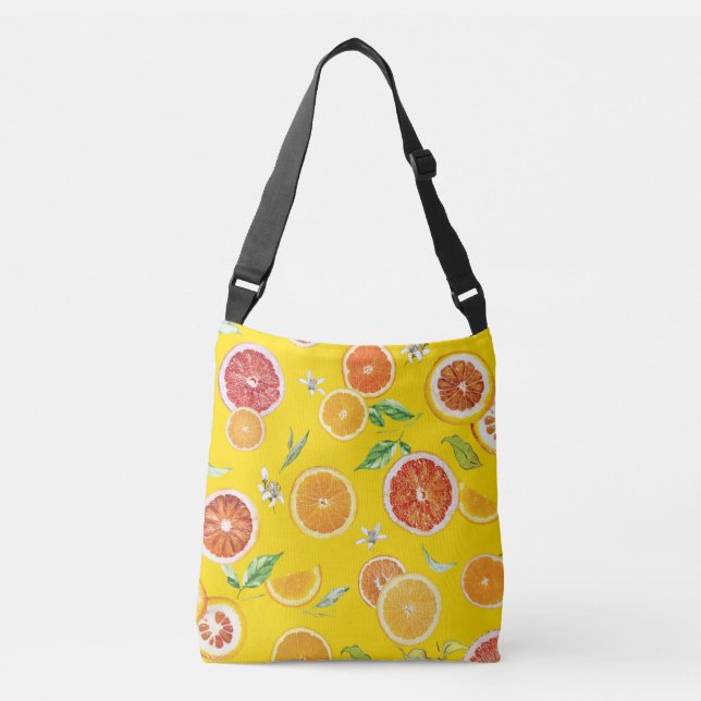 Orange-Scheiben #pattern #trendy #style Tragetaschen Mit Langen Trägern (Vorderseite)