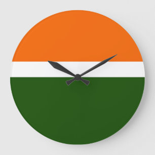 Orange Schlichte Farbblockgestaltung Große Wanduhr