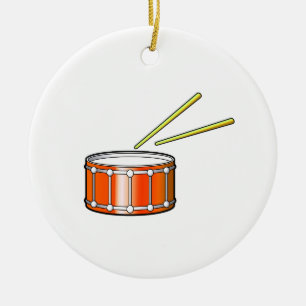 orange Schlingegraphik mit Stöcken Keramikornament