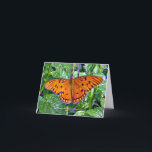 Orange Schmetterling Feiertagskarte<br><div class="desc">Geben Sie dieser schönen Karte bis die Sie Liebe. Mit einem Foto eines schönen Schmetterlinges und sagen Sie ihnen,  wie viel Sie Liebe sie.  Diese Karte ist leeres Innere.</div>