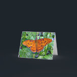 Orange Schmetterling Feiertagskarte<br><div class="desc">Geben Sie dieser schönen Karte bis die Sie Liebe. Mit einem Foto eines schönen Schmetterlinges und sagen Sie ihnen,  wie viel Sie Liebe sie.  Diese Karte ist leeres Innere.</div>