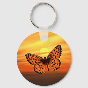 Orange Schmetterling Schlüsselanhänger