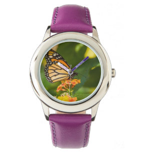 Orange Schmetterlingsuhr Armbanduhr