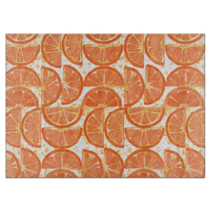 Orange schneidet Glasschneiden-Brett Schneidebrett