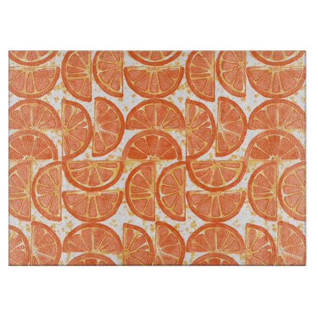 Orange schneidet Glasschneiden-Brett Schneidebrett (Vorderseite)