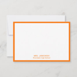 Orange School Colors Lehrer Vielen Dank Hinweis Ka