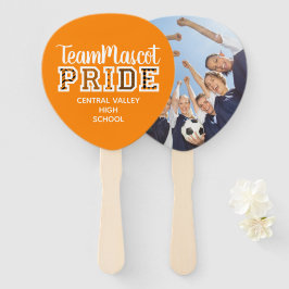 Orange School Pride Mascot Name Hand Fan Fächer