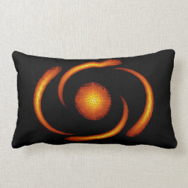 Orange/Schwarz-Digital-Art-Lumbalkissen Lendenkissen