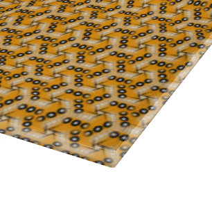 Orange+Schwarz Geometrisches Muster Kücheneinric Schneidebrett