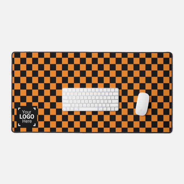 Orange / Schwarz - Ihr Firmenlogo Schreibtischunterlage (Tastatur & Maus)