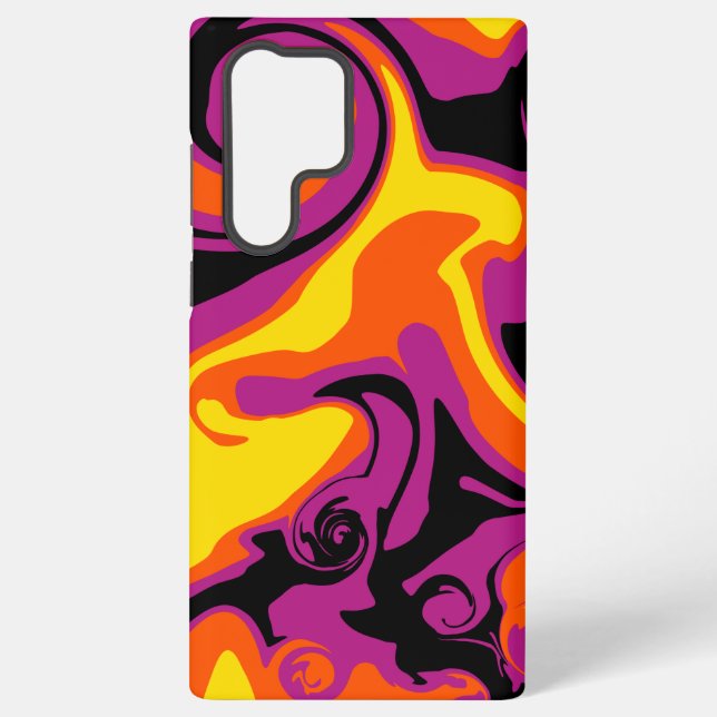 Orange, Schwarz, Rosa und Gelb Samsung Galaxy Hülle (Rückseite)