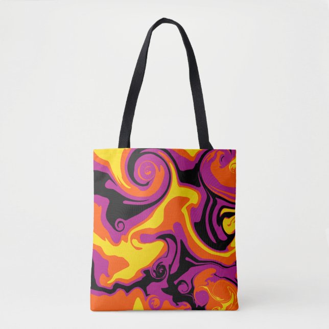 Orange, Schwarz, Rosa und Gelb Tasche (Vorderseite)
