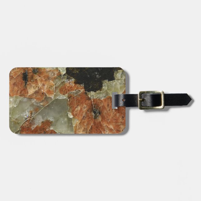 Orange, Schwarz und Clear Quarz Gepäckanhänger (Vorderseite horizontal)