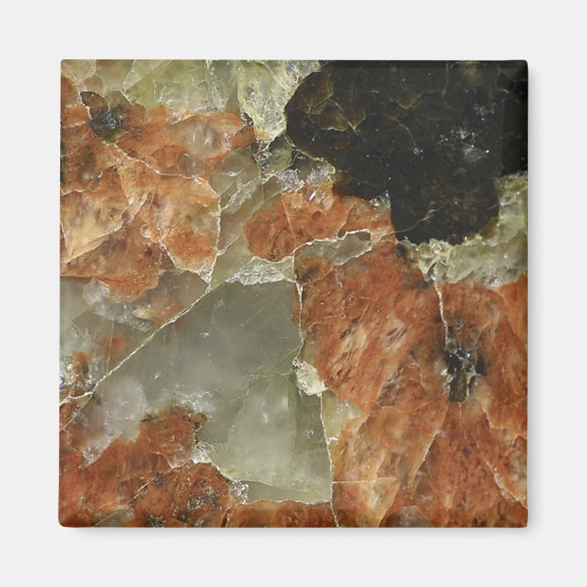 Orange, Schwarz und Clear Quarz Magnet (Vorne)