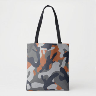 Orange, Schwarz und Gray Camouflage Style Tasche