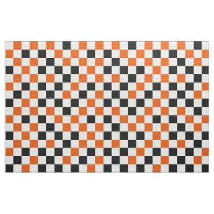 Orange Schwarz und Weiß Kariert Stoff