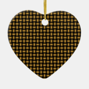 Orange Schwarz Webmuster Keramik Ornament