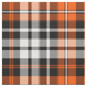 Orange Schwarz Weiß Kariertes Tartan Muster Design Stoff