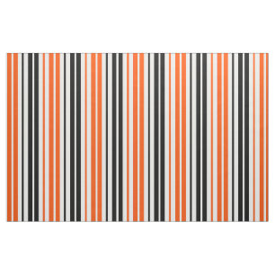 Orange Schwarz Weiß Streifen Muster Design Stoff