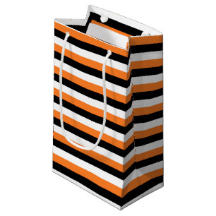 Orange, Schwarz, Weiße Streifen Kleine Geschenktüte