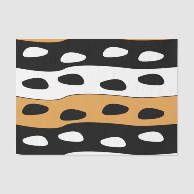Orange Schwarz Weiße Streifen Seidenpapier (Vorderseite)