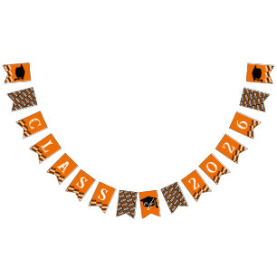 Orange-Schwarze Abschlussbanner Klasse 2026 Wimpelkette