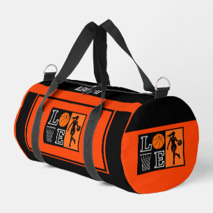 Orange Schwarze Basketballspielerin Mädchen Geburt Duffle Bag