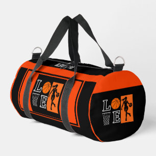 Orange Schwarze Basketballspielerin Mädchen Geburt Duffle Bag
