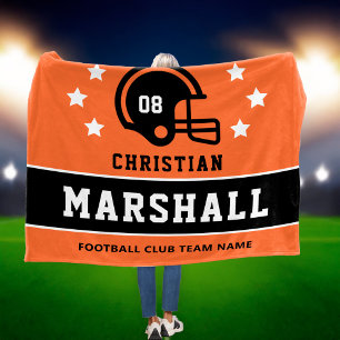Orange Schwarze individuelle Fußballname Rückennum Fleecedecke