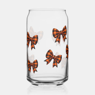 Orange-Schwarze Karo-Schleife Halloween-Muster Dos Dosenglas