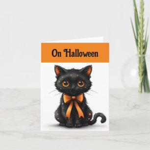 Orange-Schwarze Katzen-Grußkarte Karte