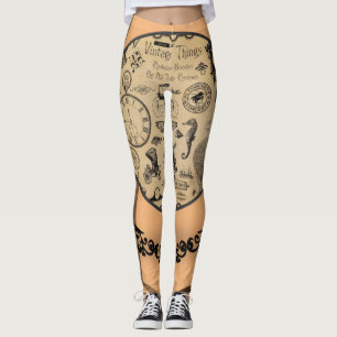 orange-schwarze lange Leggings