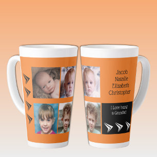 Orange schwarze Liebe, ein Opa mit Fotos zu sein Milchtasse