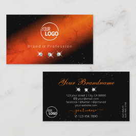 Orange-schwarze, marbile Juwelen-Logo hinzufügen Visitenkarte