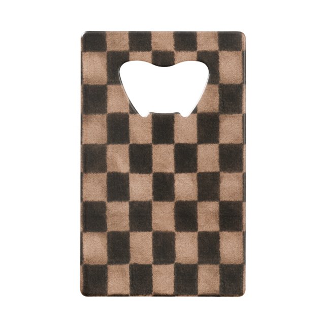 Orange Schwarze Quadrate Geldbeutel Flaschenöffner (Vorderseite)
