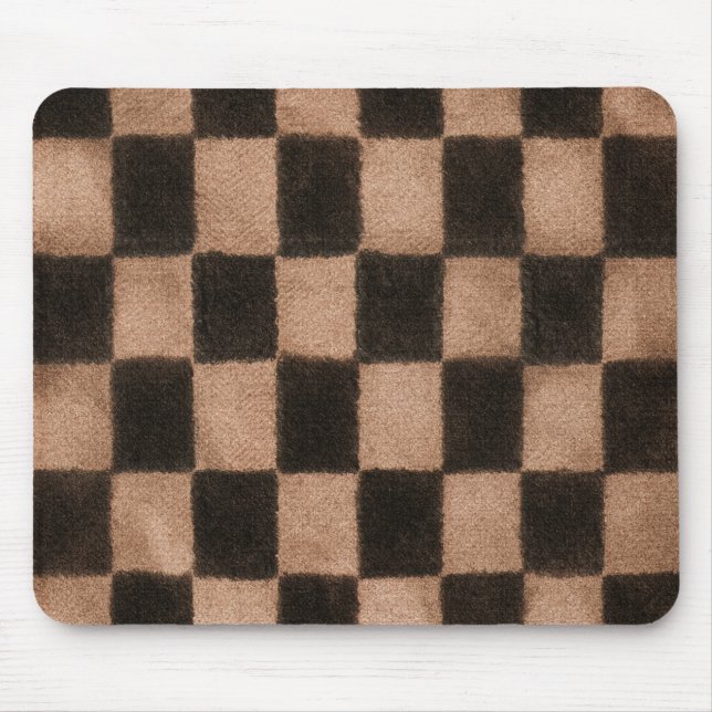 Orange Schwarze Quadrate Mousepad (Vorne)