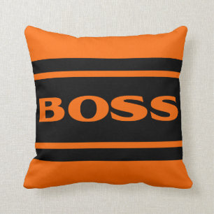 Orange schwarzes Rennen Stripes Kissen