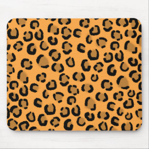Orange, Schwarzes und Brown-Leopard-Druck-Muster Mousepad
