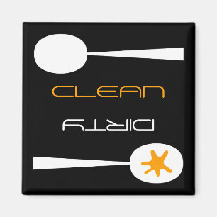 Orange, Schwarzweiss--, saubere oder schmutzige Magnet